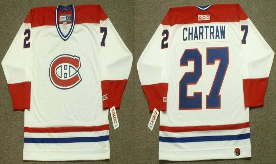 2019 Men Montreal Canadiens #27 Chartraw White CCM NHL jerseys